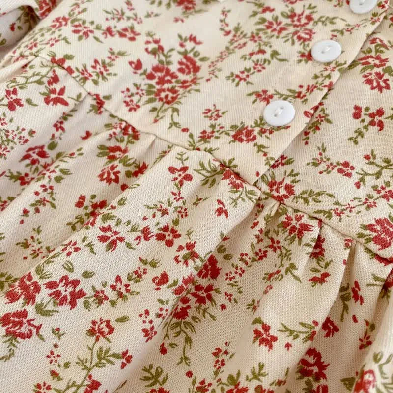 Flower Lapels Bodysuit and Dress
