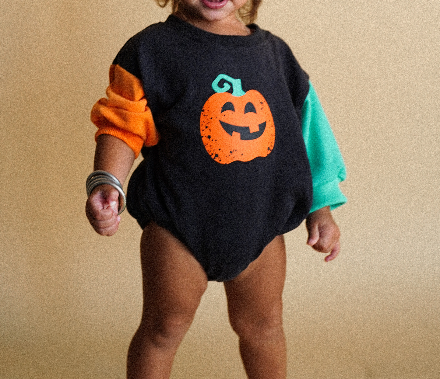 Color Block Pumpkin Onesie