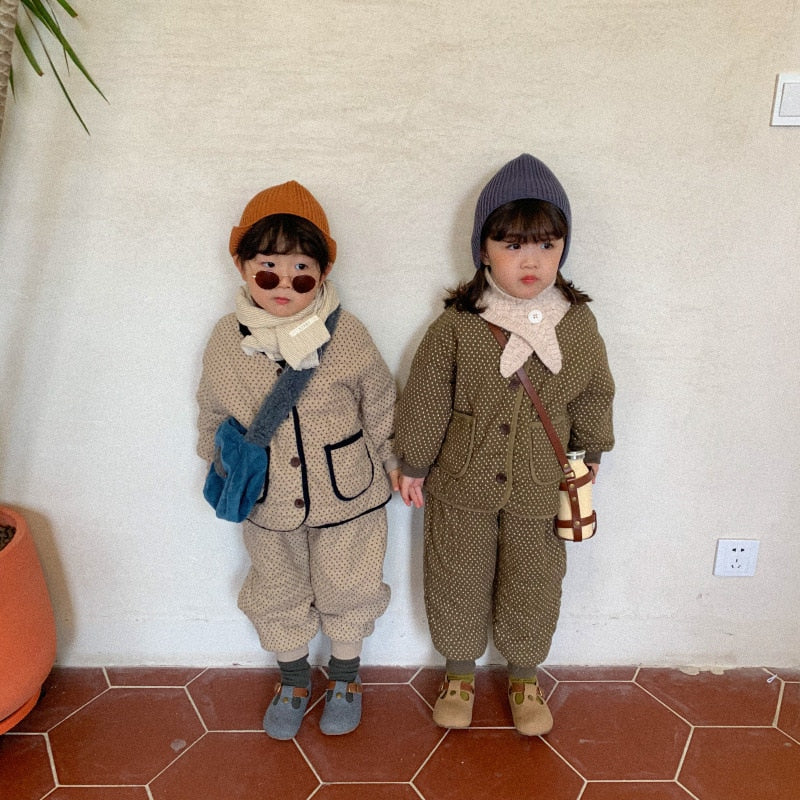 Warm Quilted Coat and Bottom Set