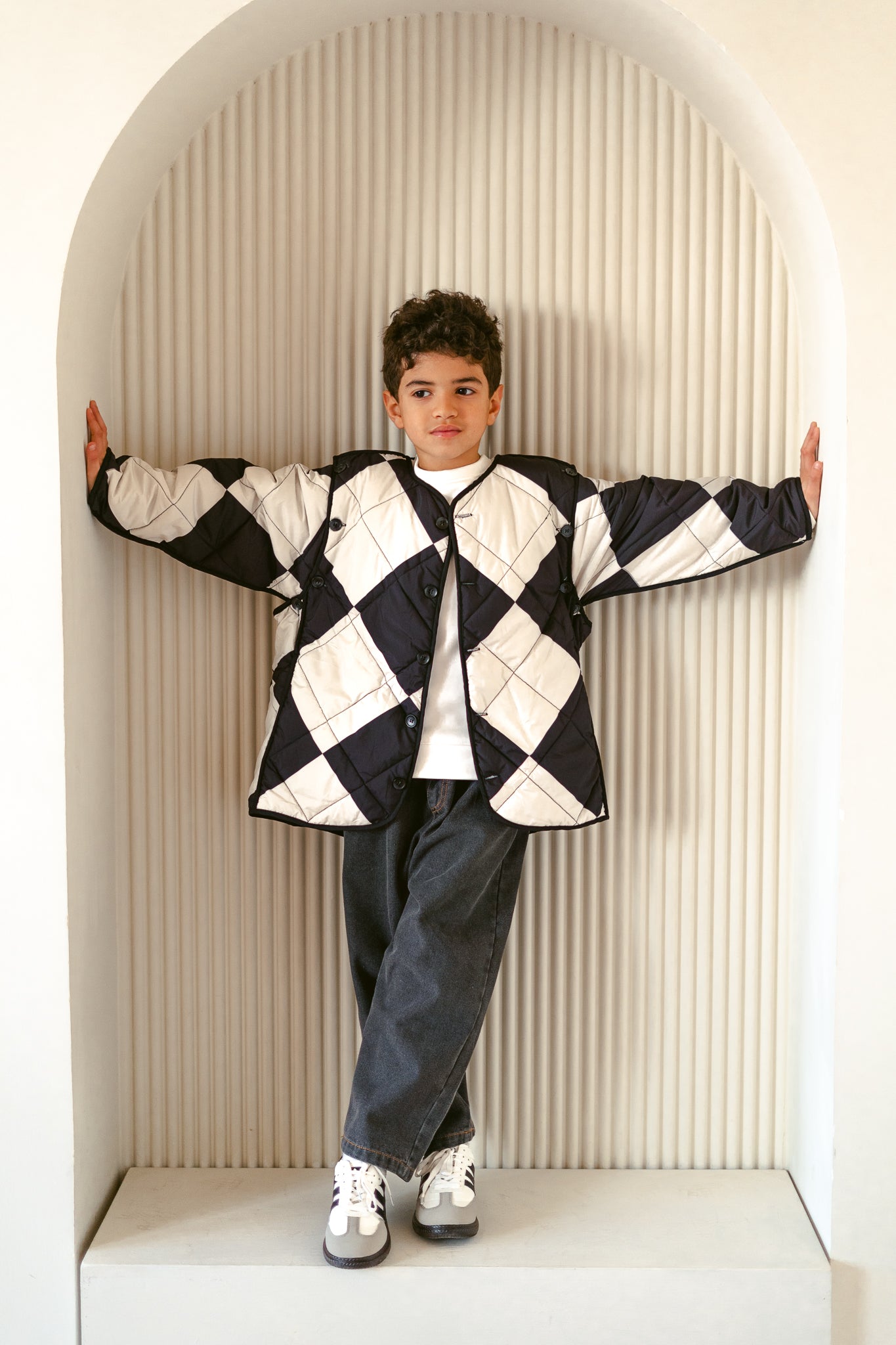 Quilted Plaid Coat