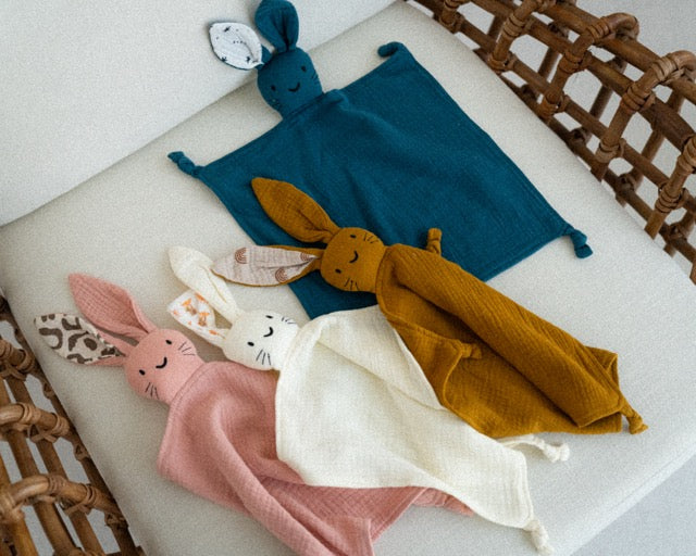 Baby Rattle Rabbit Muslin Towel