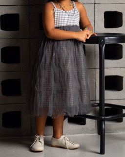 Checkered Grey Tutu Dress