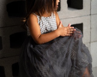 Checkered Grey Tutu Dress