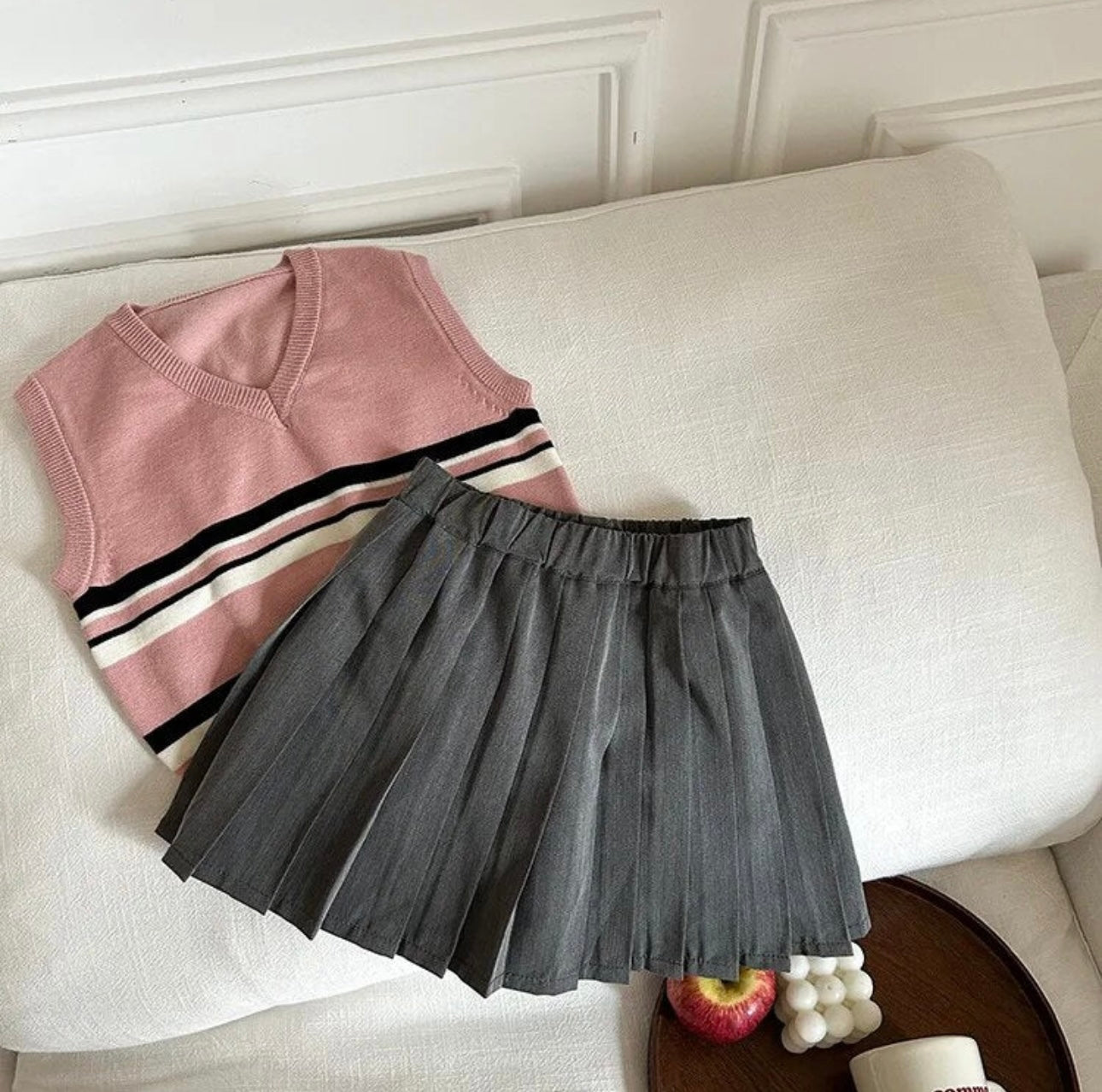 Preppy Pleated Suit Skirt