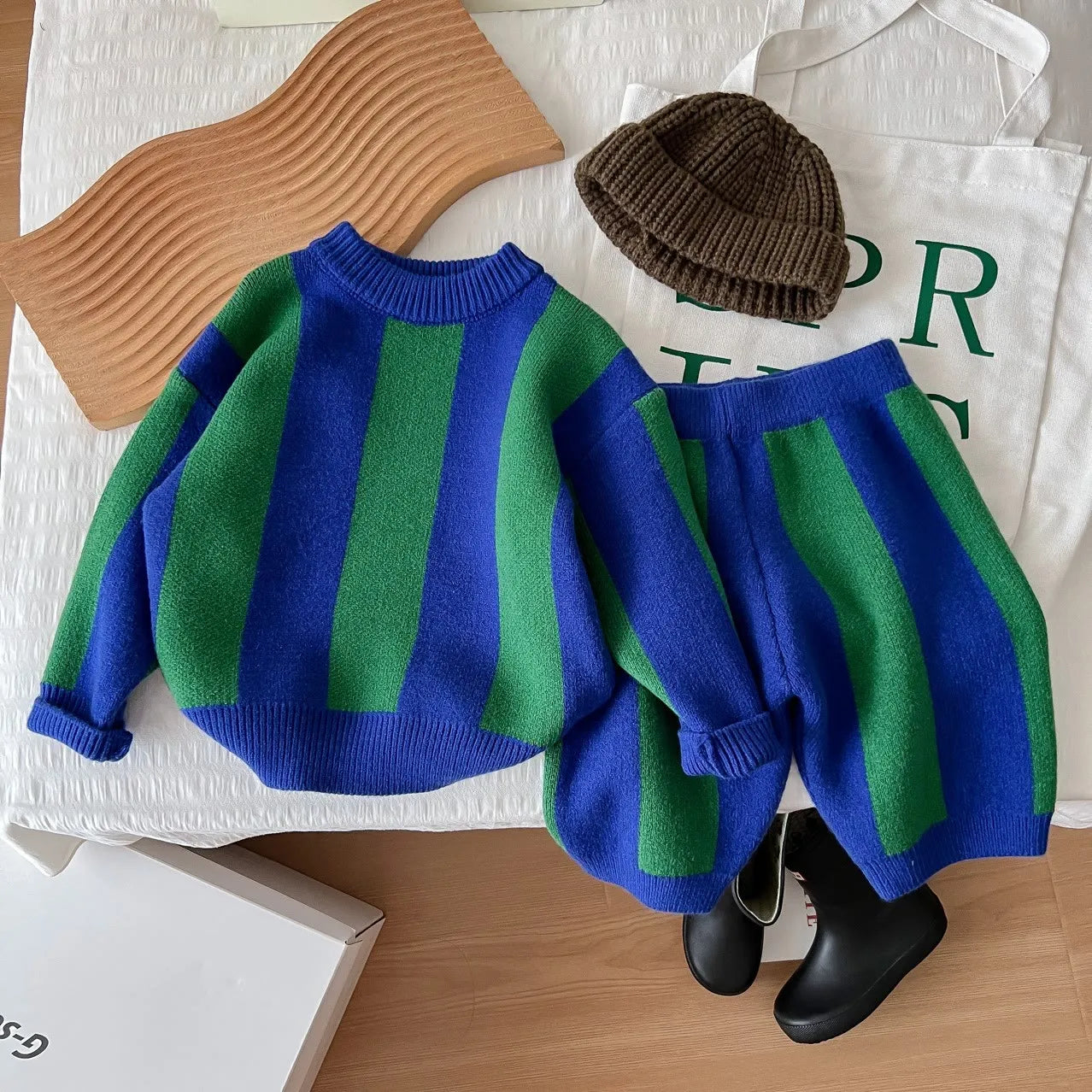 Green and Blue Striped Set