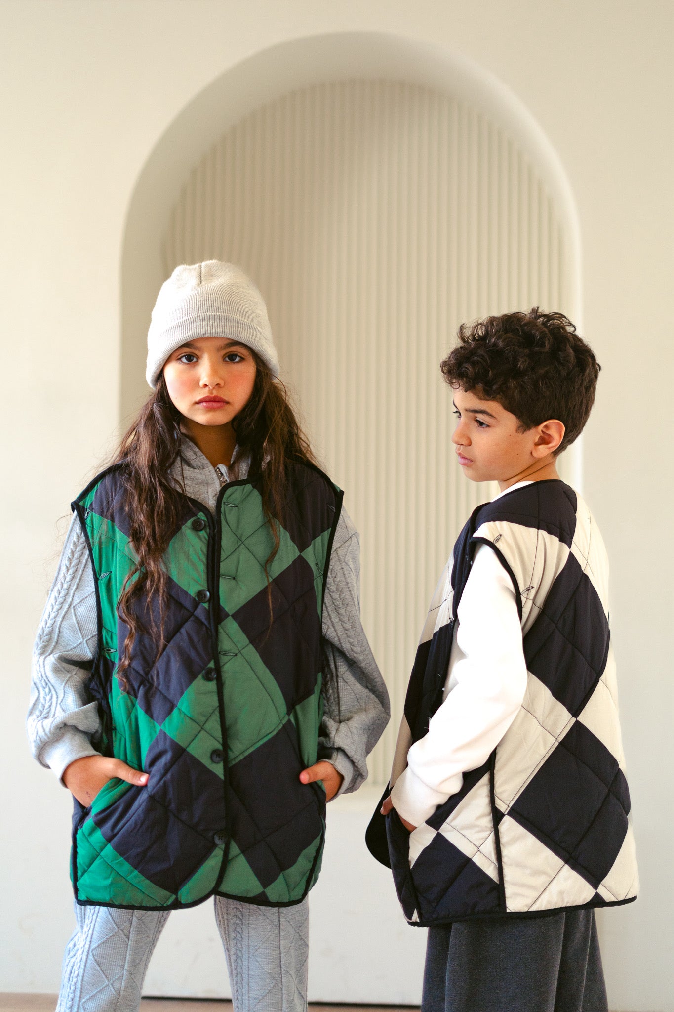 Quilted Plaid Coat