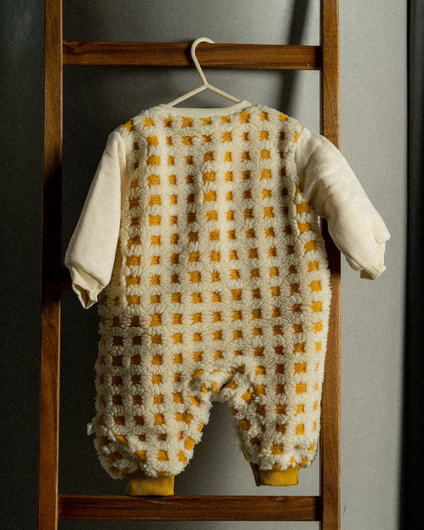 Baby Bear Plaid Fleece Romper