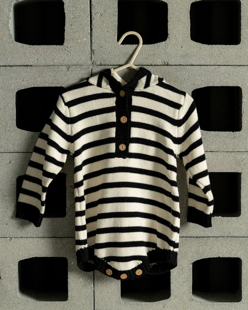 Striped Hooded Bodysuit