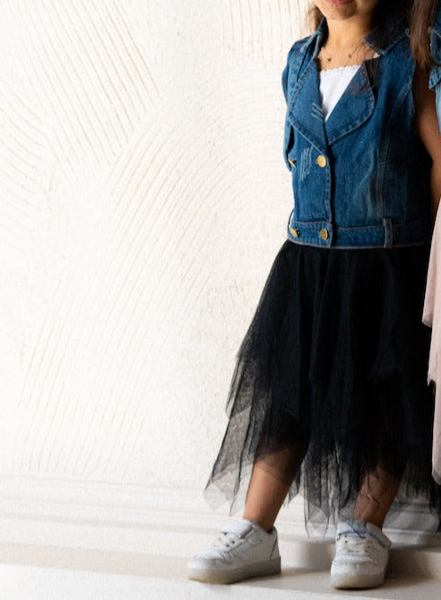 Toddler Denim Tulle Dress