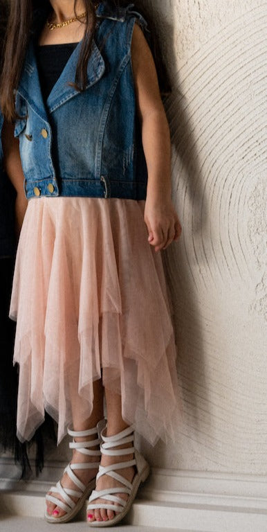 Toddler Denim Tulle Dress