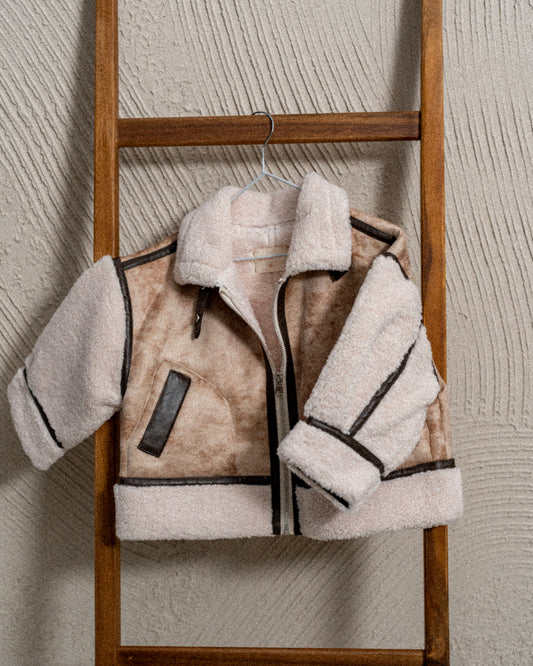 Patchwork Loose Teddy Coat