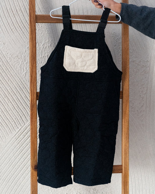 Patchwork Loose Suspender Overalls