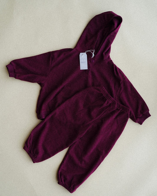 Waffle Maroon Casual Set