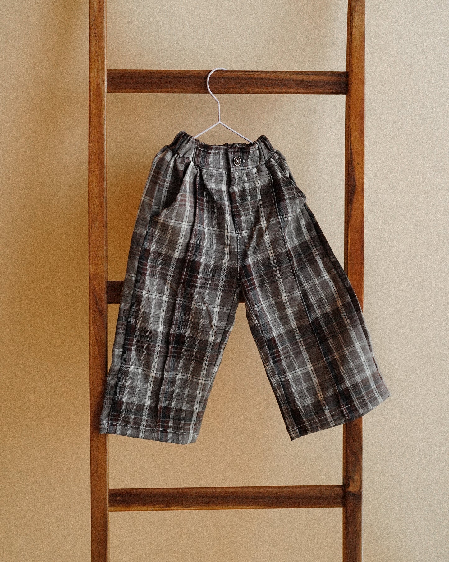 Plaid Vest with Wide Leg Bottoms