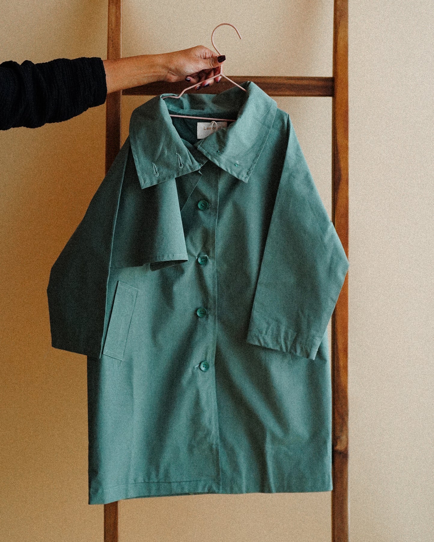 Oversized Long Green Trench Coat