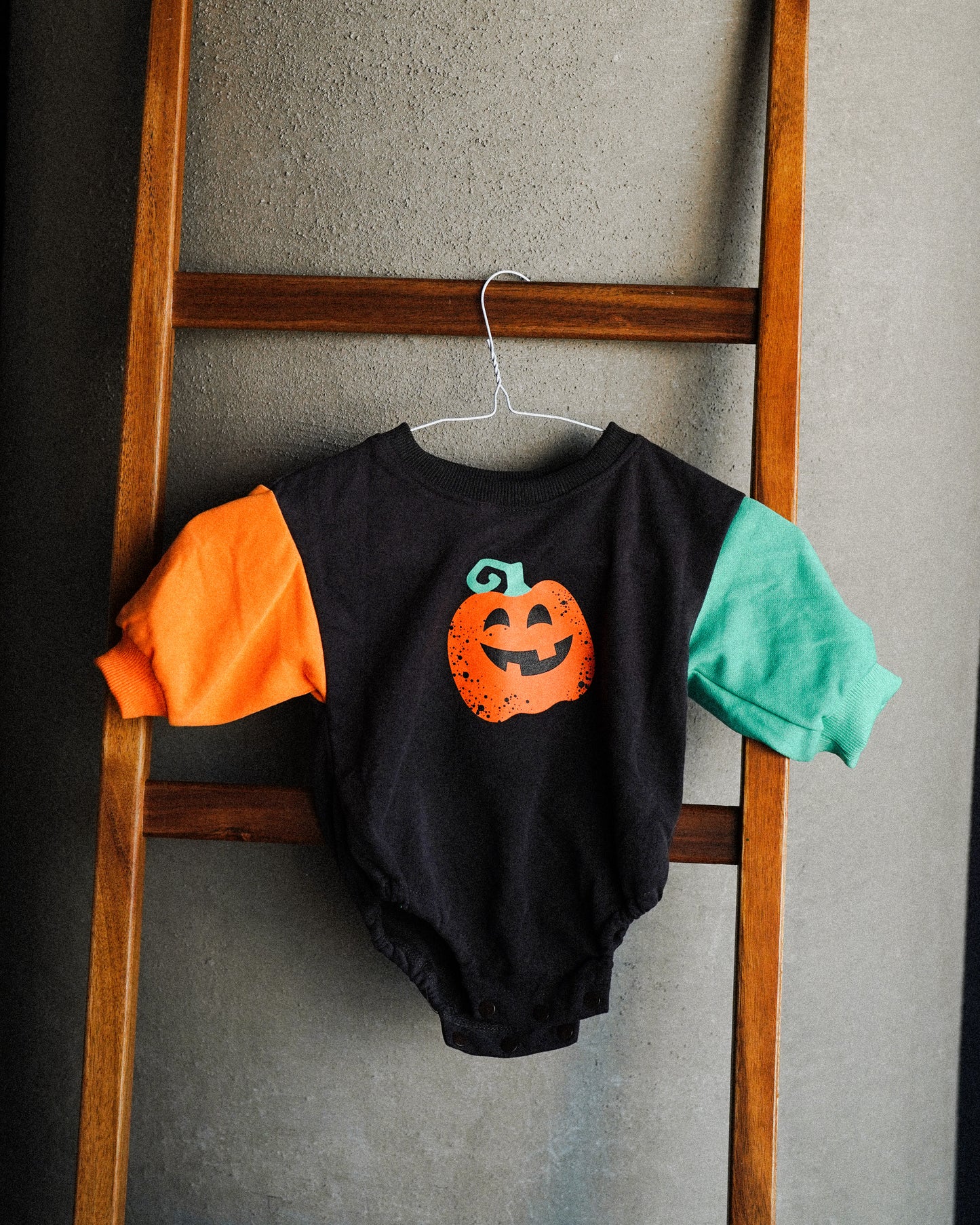 Color Block Pumpkin Onesie