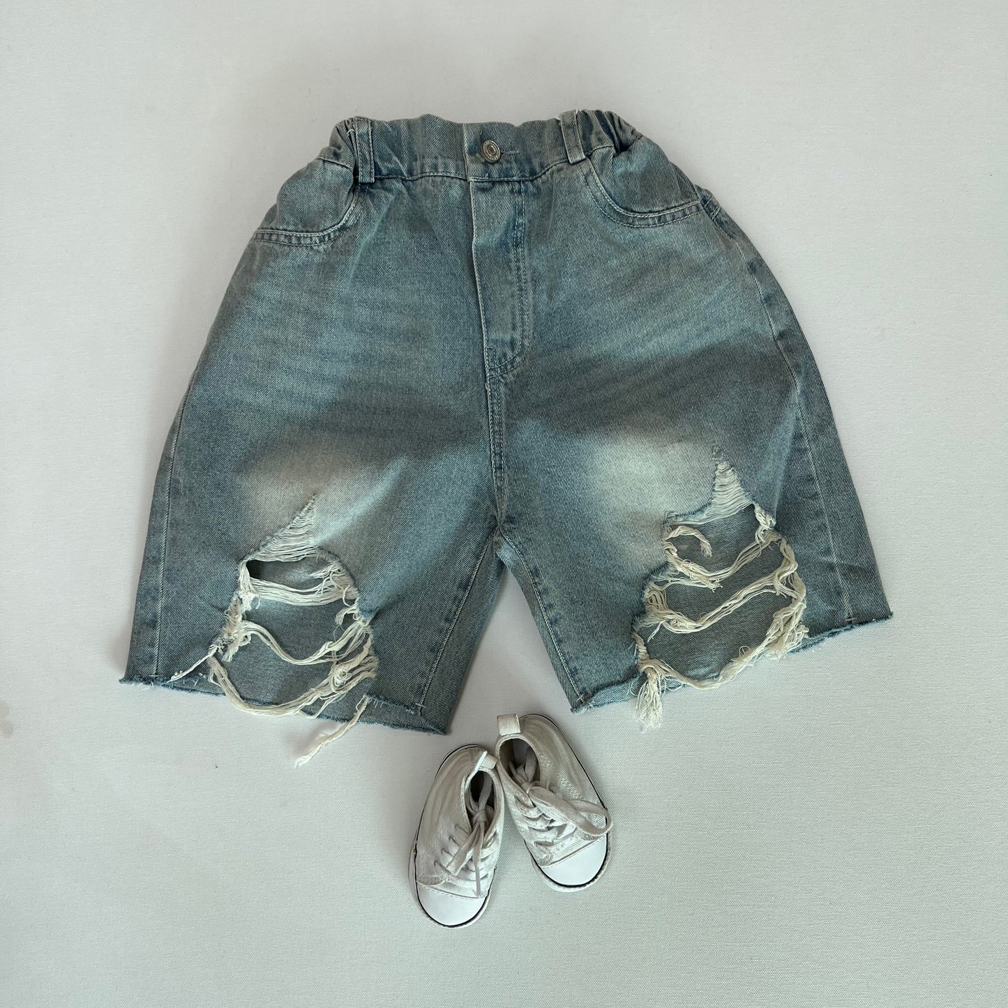 Ripped Denim Shorts