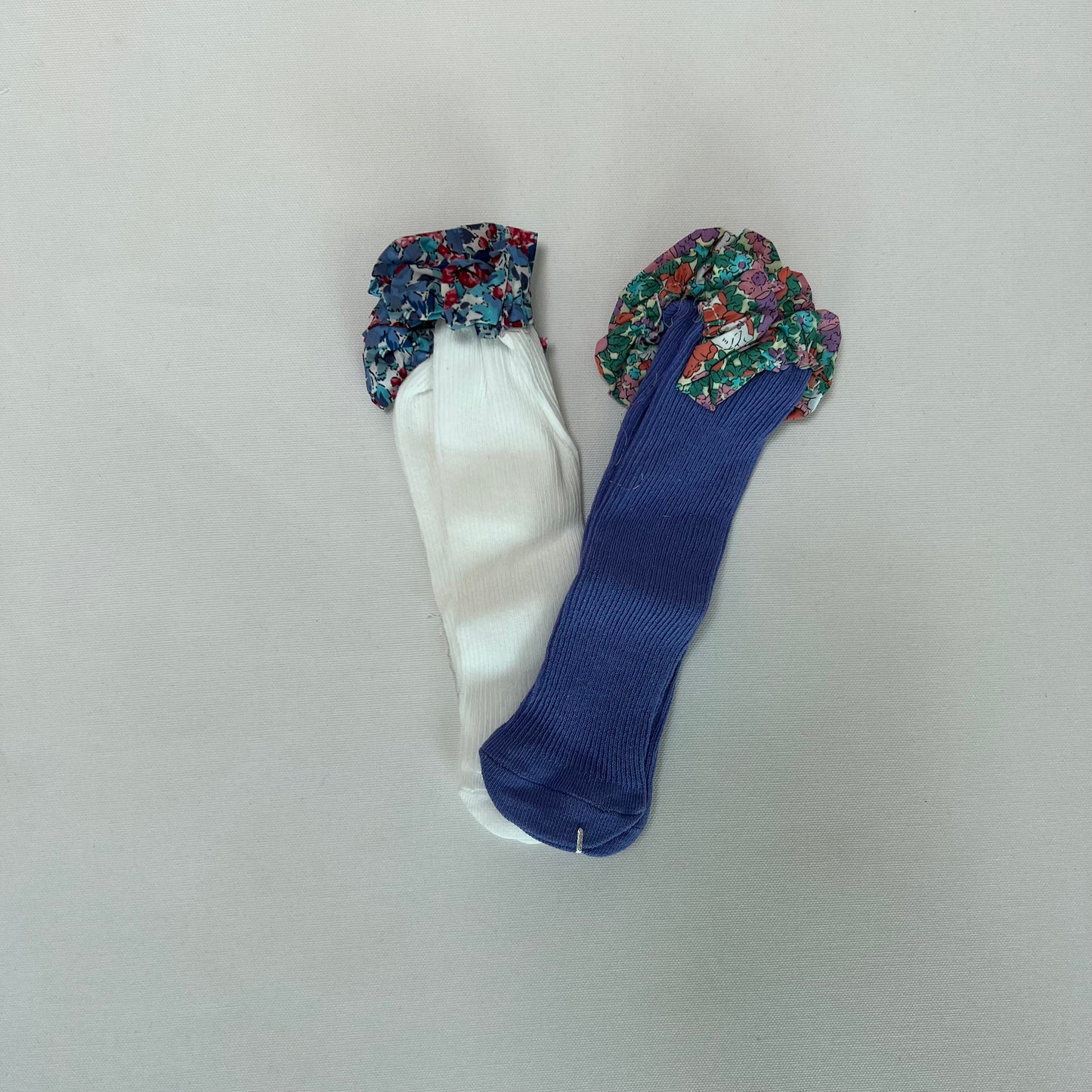 Summer Bright Socks with flowered trim